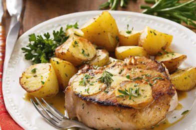 Oven-Baked Pork Chops with Potatoes Recipe